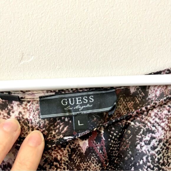 GUESS Sheer Snake Skin Blouse Size Large - Picture 4 of 4